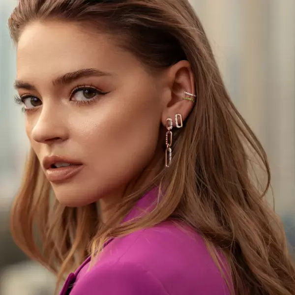 Leaf Jewelry Silber Ohrringe, Rosegold, Neon Twist Begrenzt auf 3 Tage