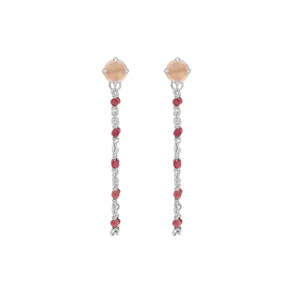 Leaf Jewelry Ohrhänger Flying Gems, Rosenquarz, 925 Sterlingsilber Speichern exportieren