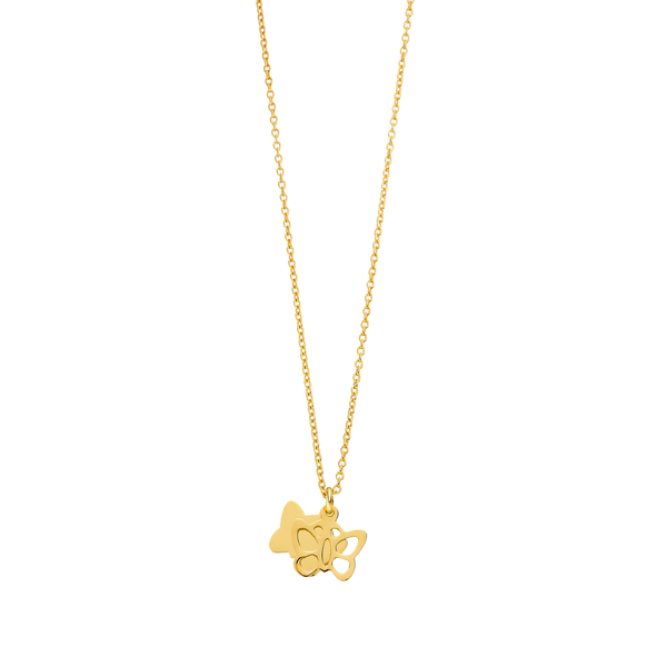 Leaf Jewelry Halskette SCHMETTERLING, 18 K Gelbgold vergoldet Im Verkauf