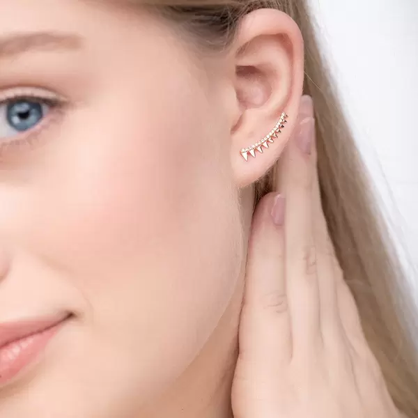 Leaf Jewelry Earclimber Memory II, 18 K Rosegold vergoldet 50% Rabatt für begrenzte Zeit