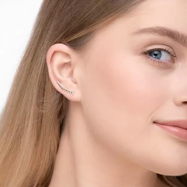 Leaf Jewelry Earclimber Memory II, 18 K Rosegold vergoldet 50% Rabatt für begrenzte Zeit