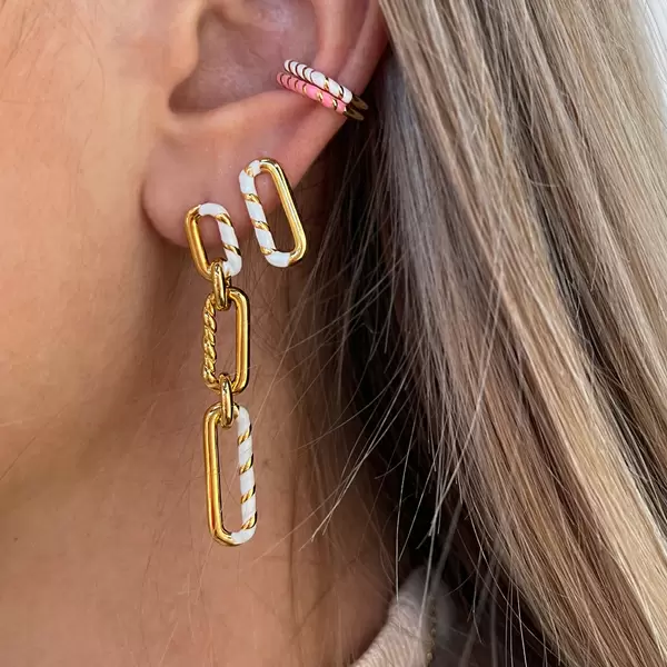 Leaf Jewelry Silber Earcuff, Gelbgold, Neon Twist im Angebot