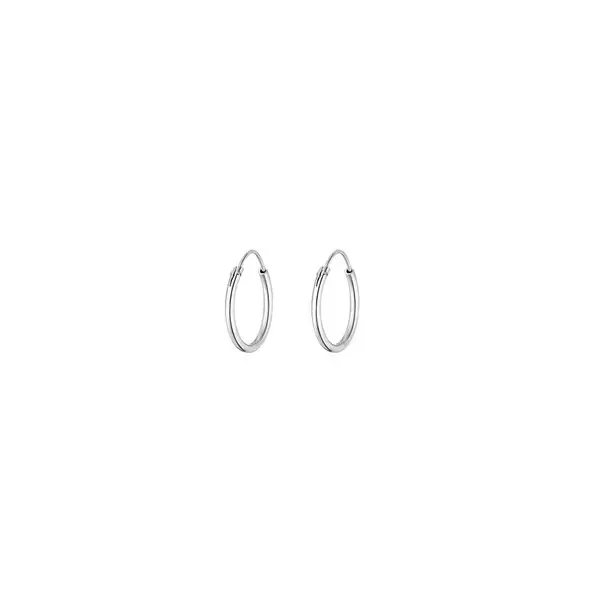 Leaf Jewelry Creole Rund S, 15mm, 14 K Weissgold Flash Sale