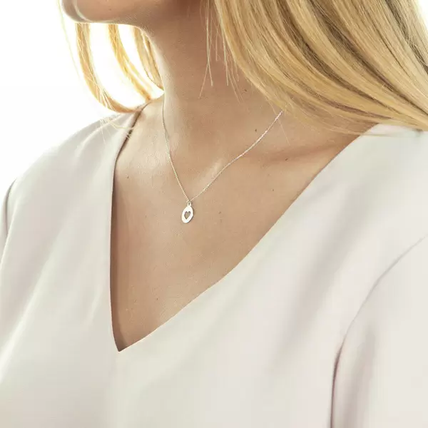 Leaf Jewelry Halskette Heart, 14 K Weißgold Preisnachlass