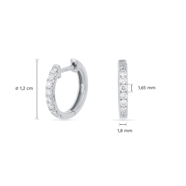 Leaf Jewelry Creole mit Diamanten, 18K Weißgold Saisonschlussverkauf