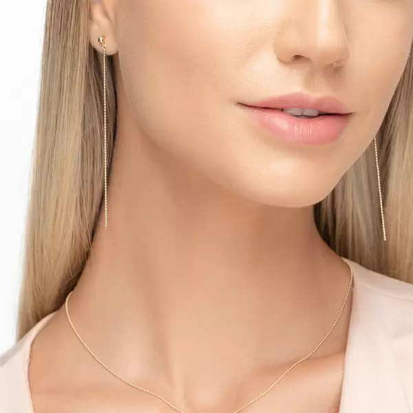 Leaf Jewelry Ohrringe Ball Chain, 14 K Gelbgold Valentinstagsangebot