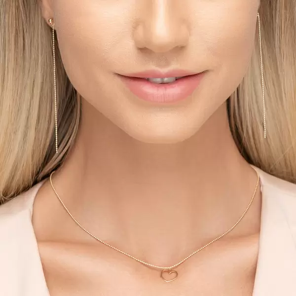 Leaf Jewelry Ohrringe Ball Chain, 14 K Gelbgold Valentinstagsangebot