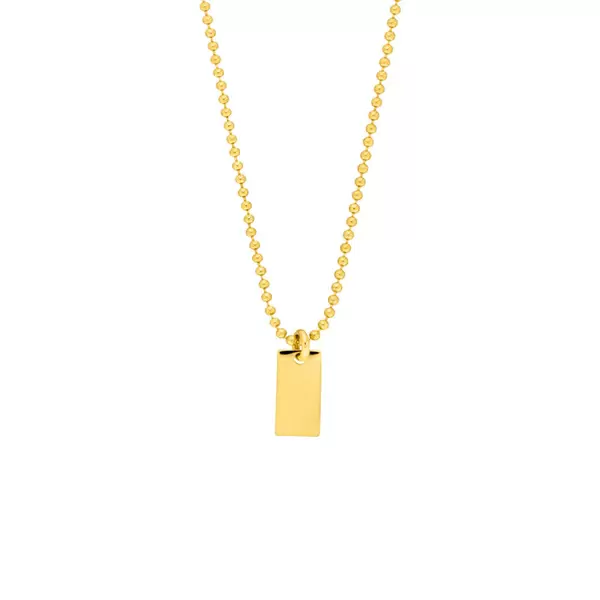 Leaf Jewelry Halskette Tiny Dog Tag, 14 K Gelbgold Top Angebot