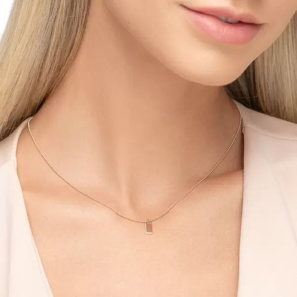 Leaf Jewelry Halskette Tiny Dog Tag, 14 K Gelbgold Top Angebot