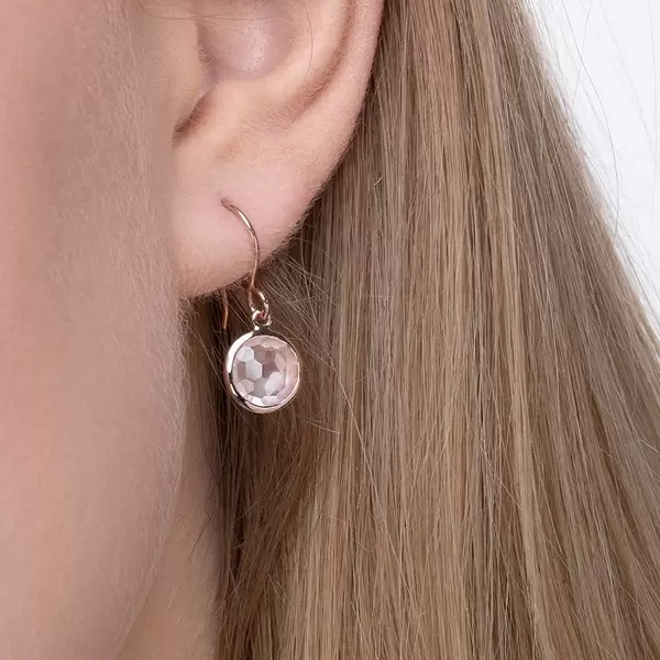 Leaf Jewelry Ohrringe Rosenquarz, 14 K Rosegold Neueste Mode