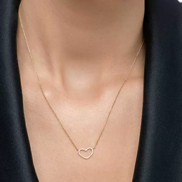 Leaf Jewelry Halskette Heart mit Diamanten, 18 K Gelbgold Bestseller