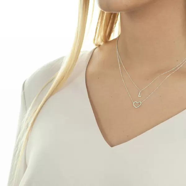 Leaf Jewelry Halskette Heart mit Diamanten, 18 K Gelbgold Bestseller