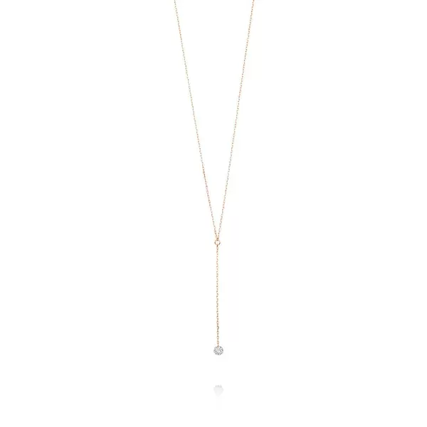 Leaf Jewelry Halskette Y-Pure Diamant, 18 K Rosegold Räumungsverkauf