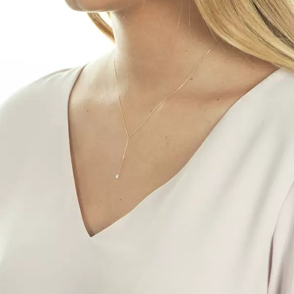 Leaf Jewelry Halskette Y-Pure Diamant, 18 K Rosegold Räumungsverkauf