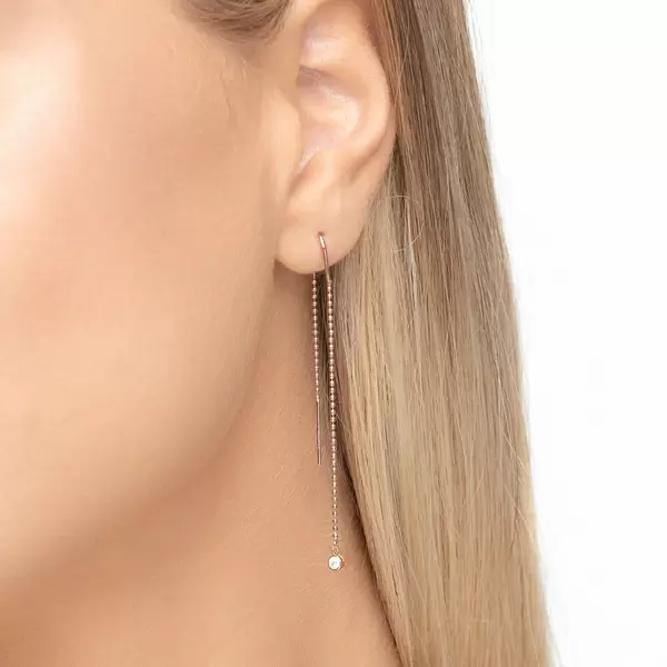 Leaf Jewelry Ohrringe "my first diamond", ball chain, 14 K Rosegold VIP-Rabatte