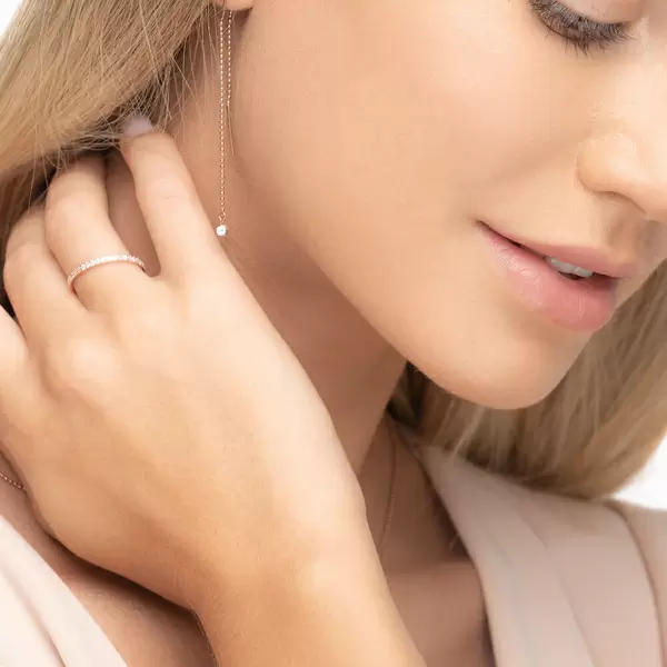 Leaf Jewelry Ohrringe "my first diamond", ball chain, 14 K Rosegold VIP-Rabatte