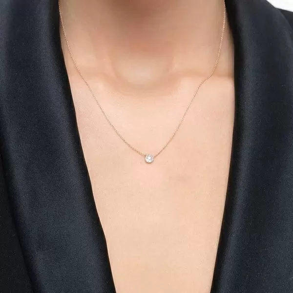 Leaf Jewelry Halskette Pavé II mit Diamanten, 18 K Gelbgold Kostenlose Rückgabe