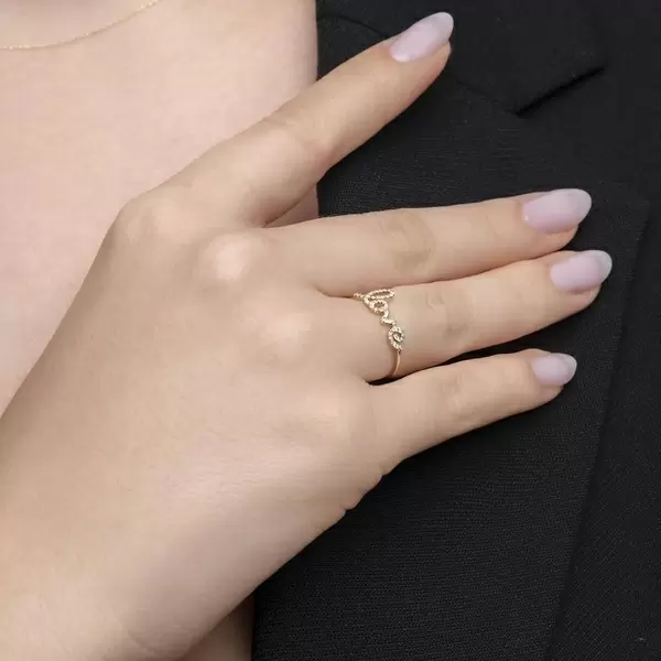Leaf Jewelry Ring Love 18K Gelbgold mit Diamanten Letzte 3 Tage
