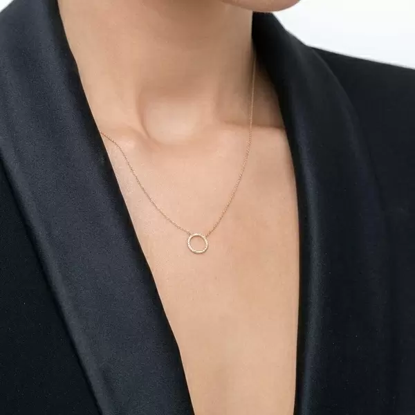 Leaf Jewelry Halskette Circle mit Diamanten, 18 K Gelbgold JETZT KAUFEN