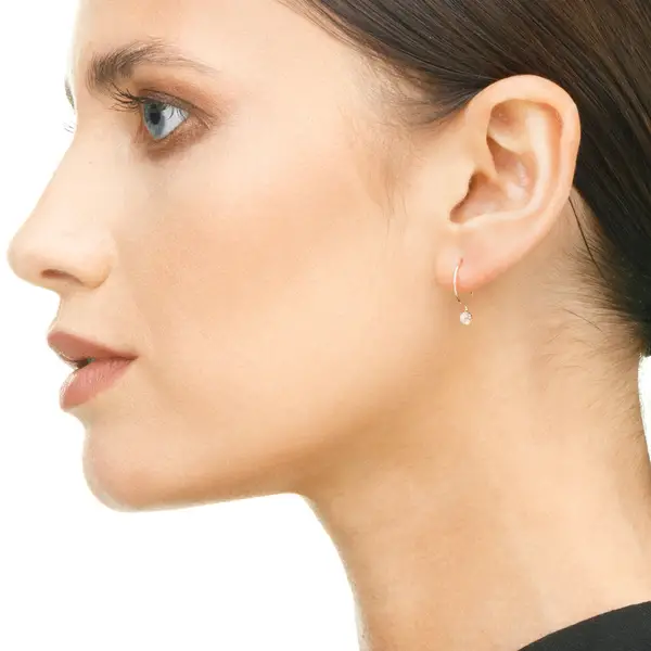 Leaf Jewelry Ohrringe Cabochon, Mondstein, 14 K Roségold Nur für heute