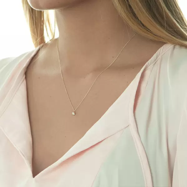 Leaf Jewelry Halskette Cabochon, Mondstein, 14 K Gelbgold Vierteljährliche Förderung