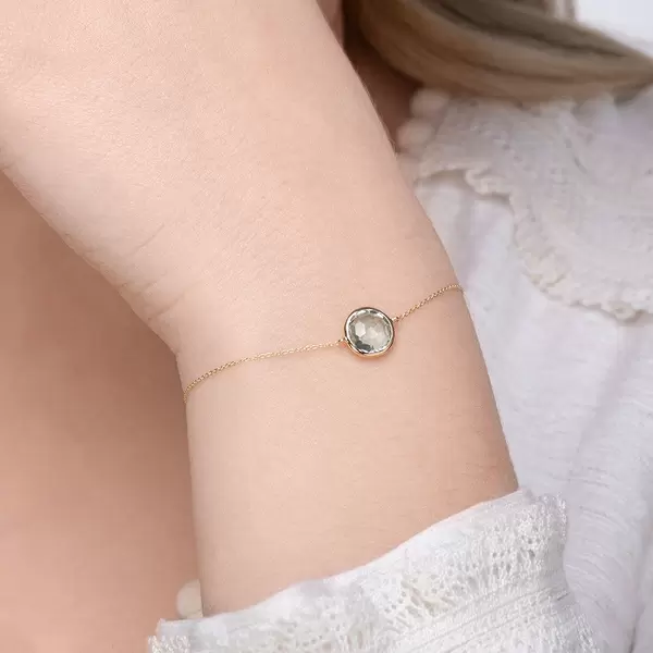 Leaf Jewelry Armkette Green Amethyst, 14 K Gelbgold Bis zu 55% Rabatt