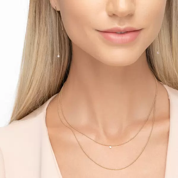 Leaf Jewelry Halskette Pure Double, Diamant, 14 K Gelbgold Discount Store für neue Produkte