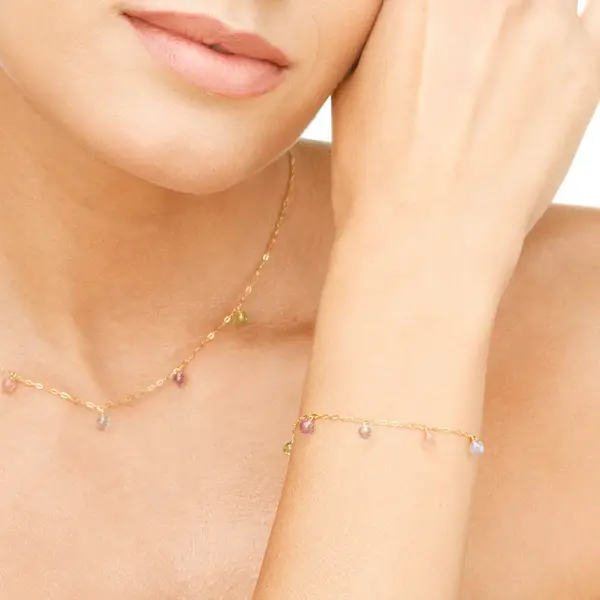 Leaf Jewelry Armkette Sweet Gems, 14K Gelbgold Super Rabatt