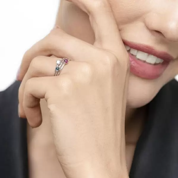 Leaf Jewelry Ring Cabochon, 14 K Weißgold, Mondstein Fabrikladen