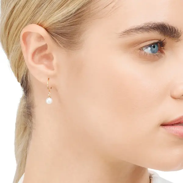 Leaf Jewelry Ohrhänger Single Pearls, 14K Gelbgold Im Verkauf