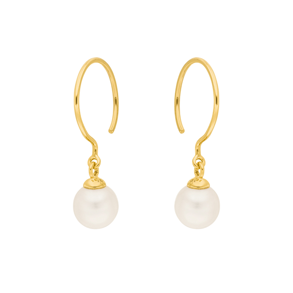 Leaf Jewelry Ohrhänger Single Pearls, 14K Gelbgold Im Verkauf