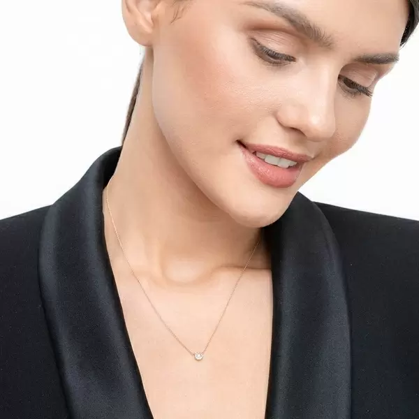 Leaf Jewelry Halskette Pavé II mit Diamanten, 18 K Rosegold Rabatte dieses Monats