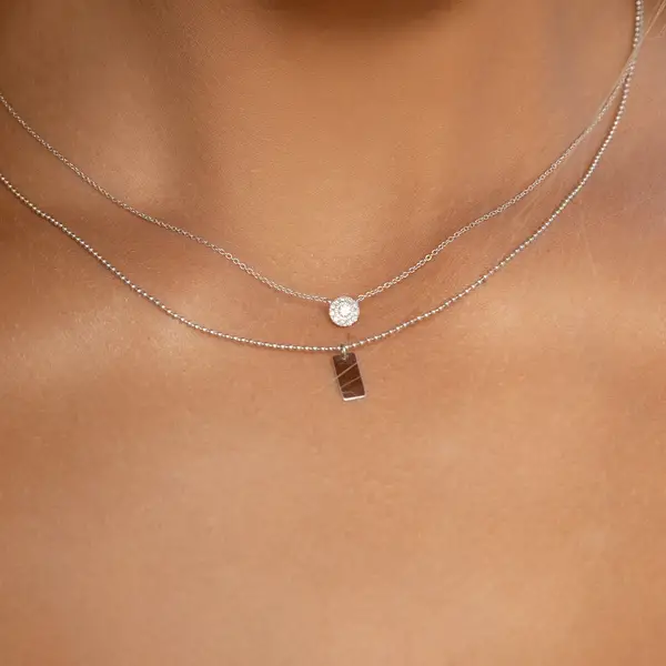 Leaf Jewelry Halskette Pavé II mit Diamanten, 18 K Rosegold Rabatte dieses Monats