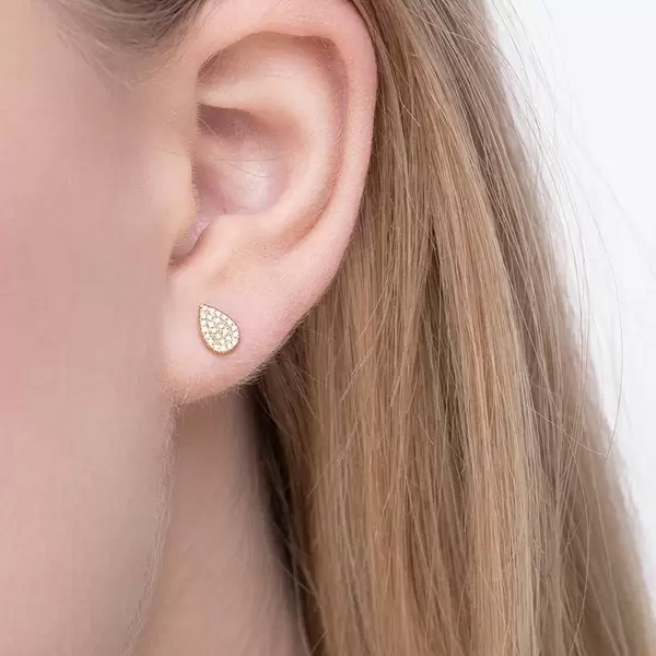 Leaf Jewelry Ohrstecker Drops mit Diamanten, 18 K Gelbgold 2025