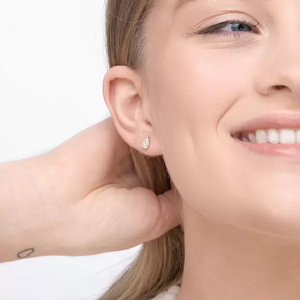 Leaf Jewelry Ohrstecker Drops mit Diamanten, 18 K Gelbgold 2025