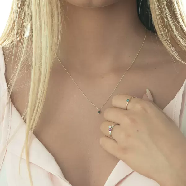 Leaf Jewelry Ring Cabochon, 14 K Roségold, Blauer Topas Online