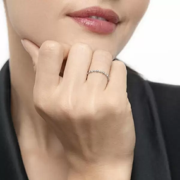 Leaf Jewelry Ring Kugel, 18 K Weißgold Auslauf