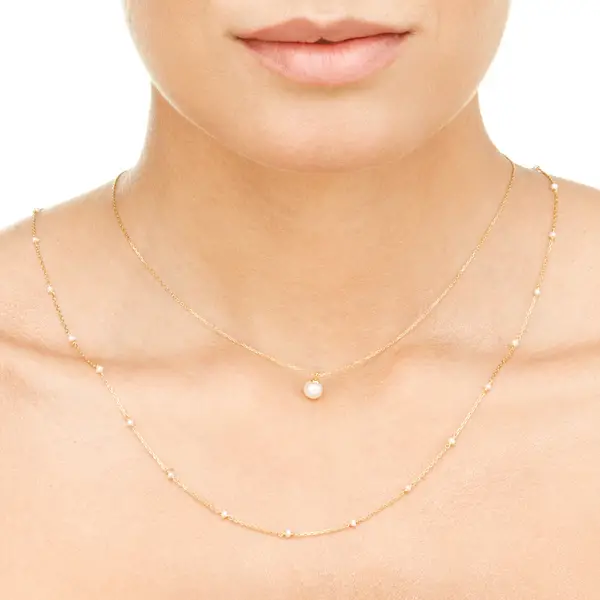 Leaf Jewelry Halskette Pearls, 14K Gelbgold Hotsell