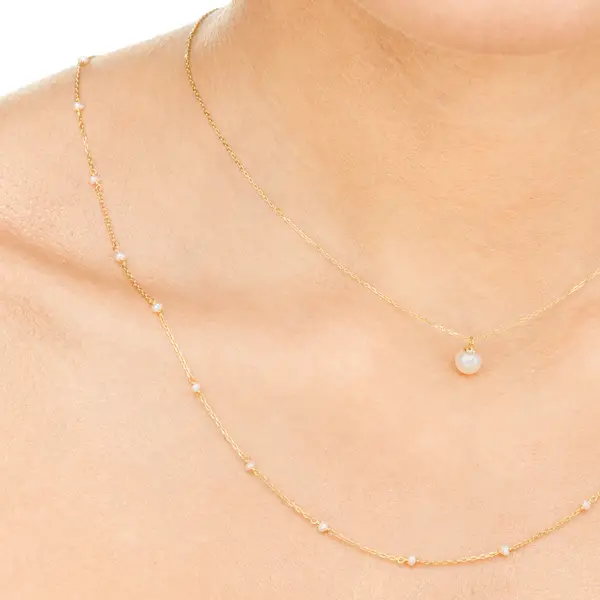 Leaf Jewelry Halskette Pearls, 14K Gelbgold Hotsell