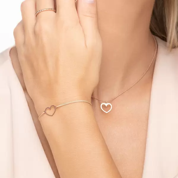 Leaf Jewelry Halskette GENTLE HEART, 14 K Rosegold Fabrikverkauf