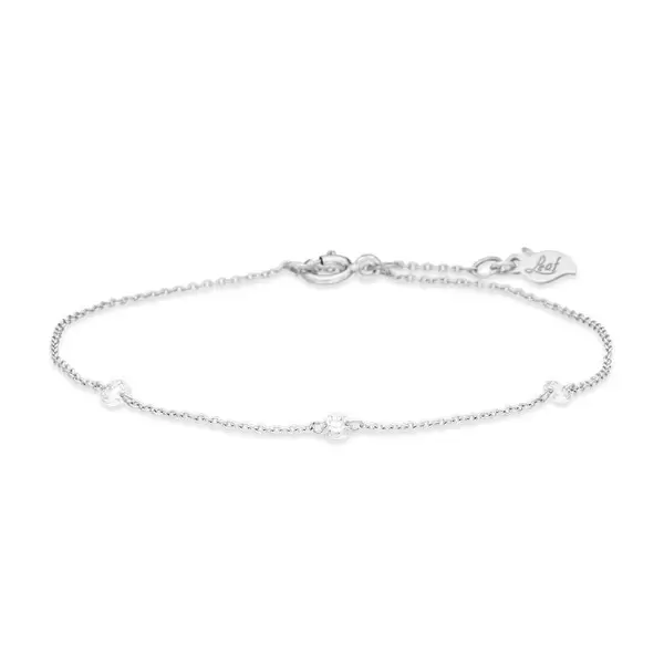 Leaf Jewelry Armkette Pure Triple Diamant, 18 K Weißgold Flash Sale