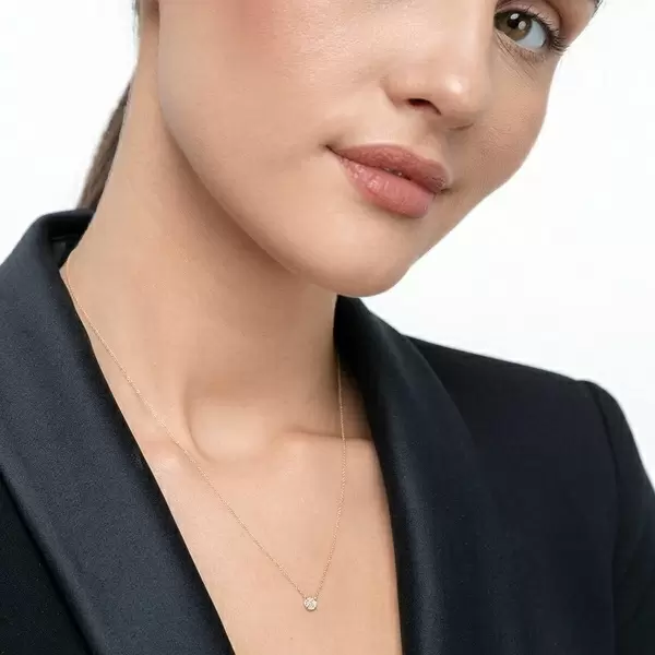 Leaf Jewelry Halskette Pavé mit Diamanten, 18 K Gelbgold Begrenztes Angebot