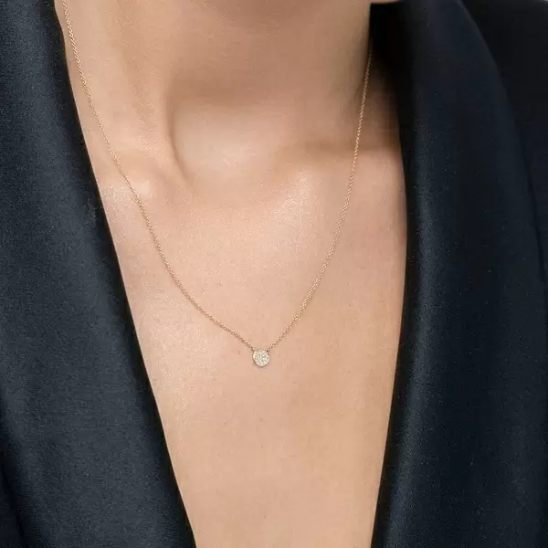 Leaf Jewelry Halskette Pavé mit Diamanten, 18 K Gelbgold Begrenztes Angebot
