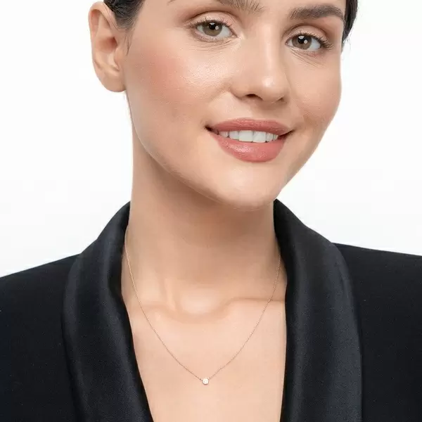 Leaf Jewelry Halskette "my first diamond", 14 K Rosegold Preisnachlass