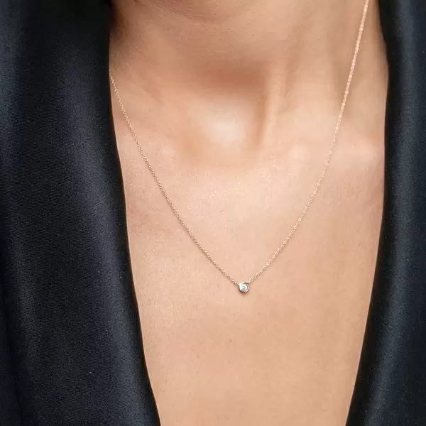 Leaf Jewelry Halskette "my first diamond", 14 K Rosegold Preisnachlass
