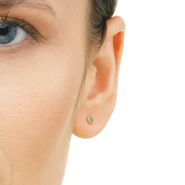 Leaf Jewelry Ohrstecker Smaragd, 14K Rosegold Saisonschlussverkauf