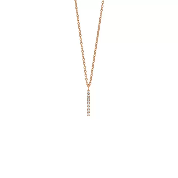 Leaf Jewelry Halskette Small Bar, Diamant, 14 K Rosegold Weihnachtsangebot
