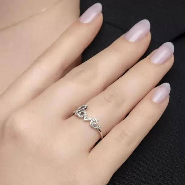 Leaf Jewelry Ring Love 18K Weissgold mit Diamanten Muttertagsangebot