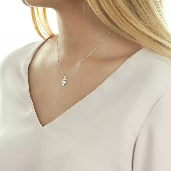 Leaf Jewelry Halskette Clover, 14 K Weißgold Valentinstagsangebot