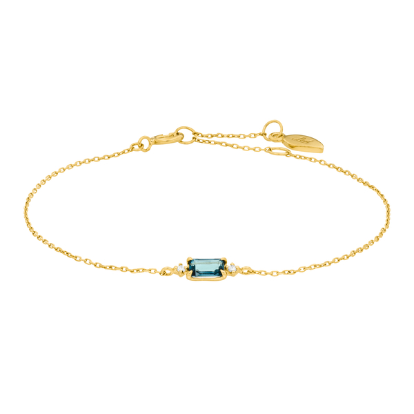 Leaf Jewelry Armkette London Blue Topas, 14K Gelbgold Jubiläumsangebot